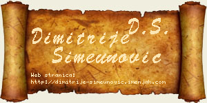Dimitrije Simeunović vizit kartica